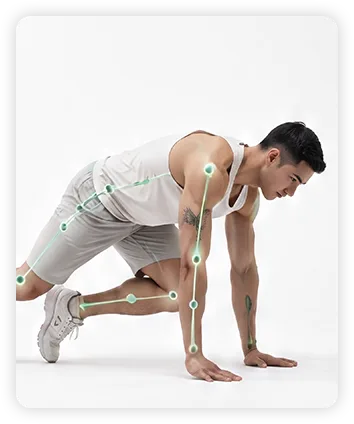 Man in an explosive cardio movement — Cardio & Endurance
